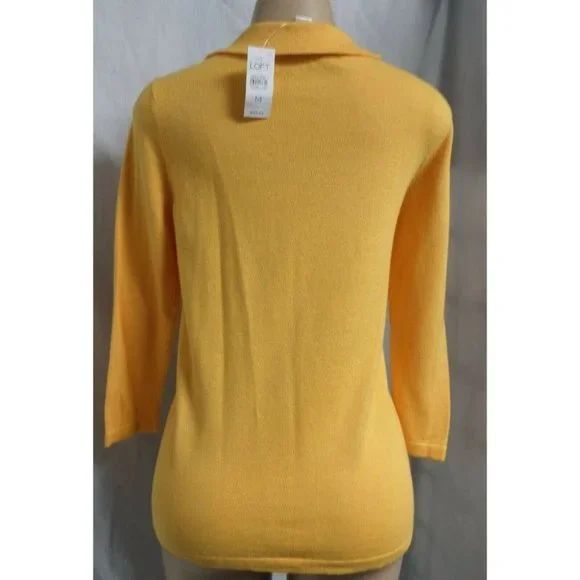 LOFT ORANGE MOCK NECK LONG SLEEVES CAREER CASUAL TUNIC SWEATER SIZE: M NWT - Picture 3 of 4